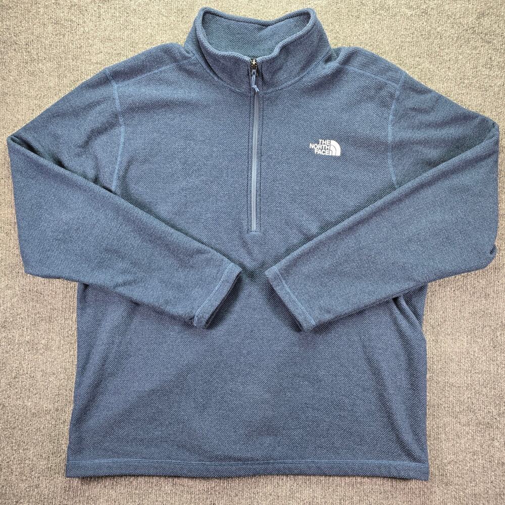 The North Face Cap Rock 1/4 Zip Pullover Mens XXL Blue Textured Fleece Sweater